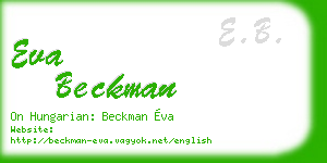 eva beckman business card