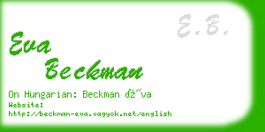 eva beckman business card